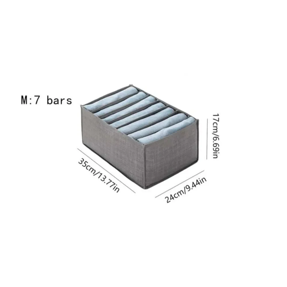 Clothes Organizer Cloth Gray 7 Slots Dividers Cube Organizer 3 Pcs Medium O